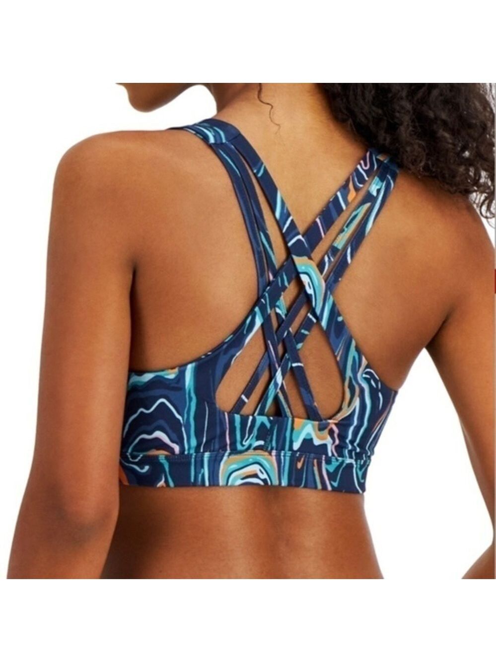 NWT ID IDEOLOGY Swirly Print Low-Impact Strappy-Back Performance Sports Bra/MD - Picture 5 of 14